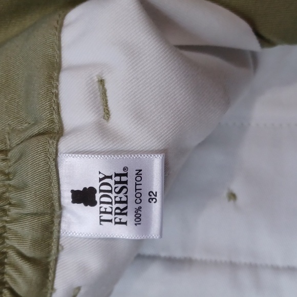 Teddy Fresh Relaxed Fit Embroidered Khaki Pants Size 32 NWT - Picture 3 of 11
